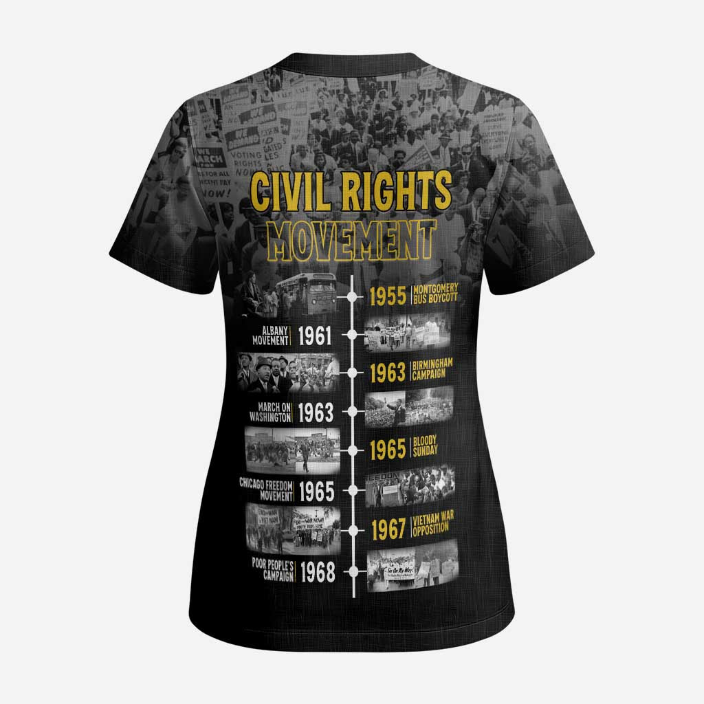 Black History Month Scrub Top Civil Rights Movement - Wonder Print Shop