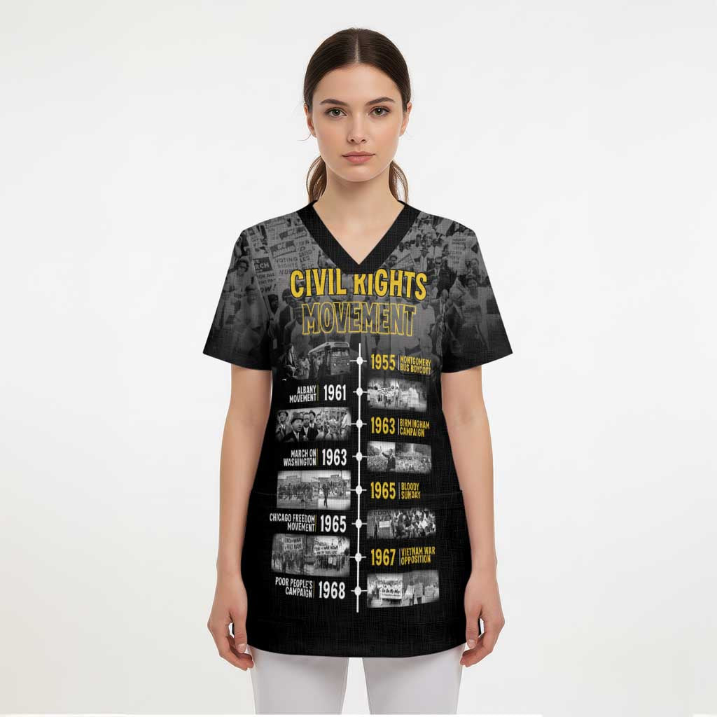 Black History Month Scrub Top Civil Rights Movement - Wonder Print Shop