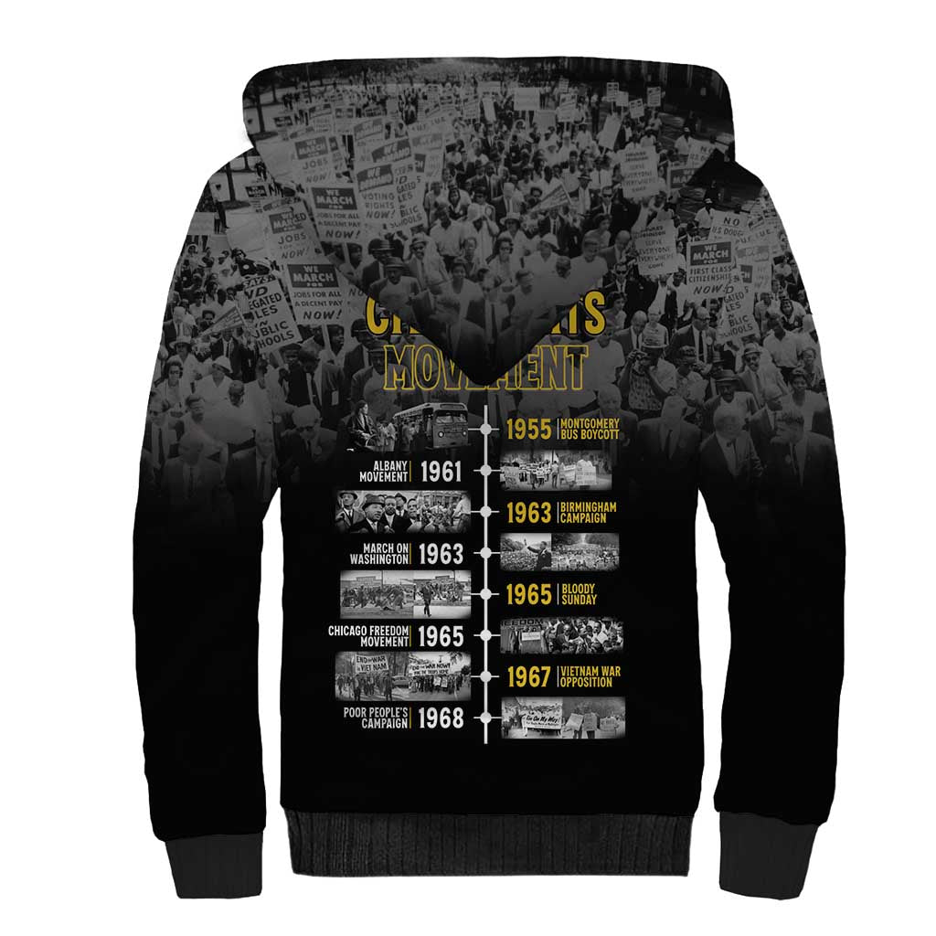 Black History Month Sherpa Hoodie Civil Rights Movement