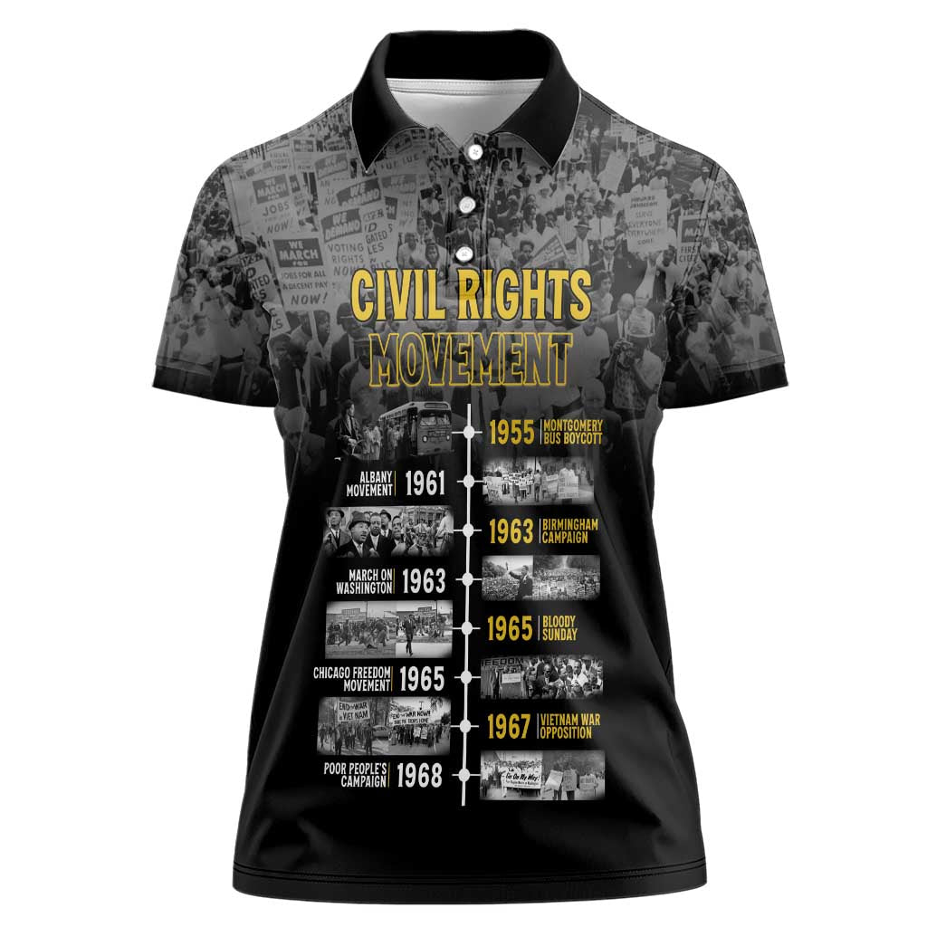 Black History Month Women Polo Shirt Civil Rights Movement