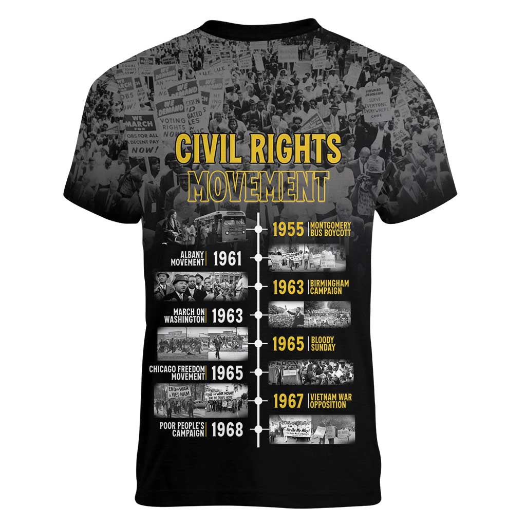 Black History Month Women V-Neck T-Shirt Civil Rights Movement