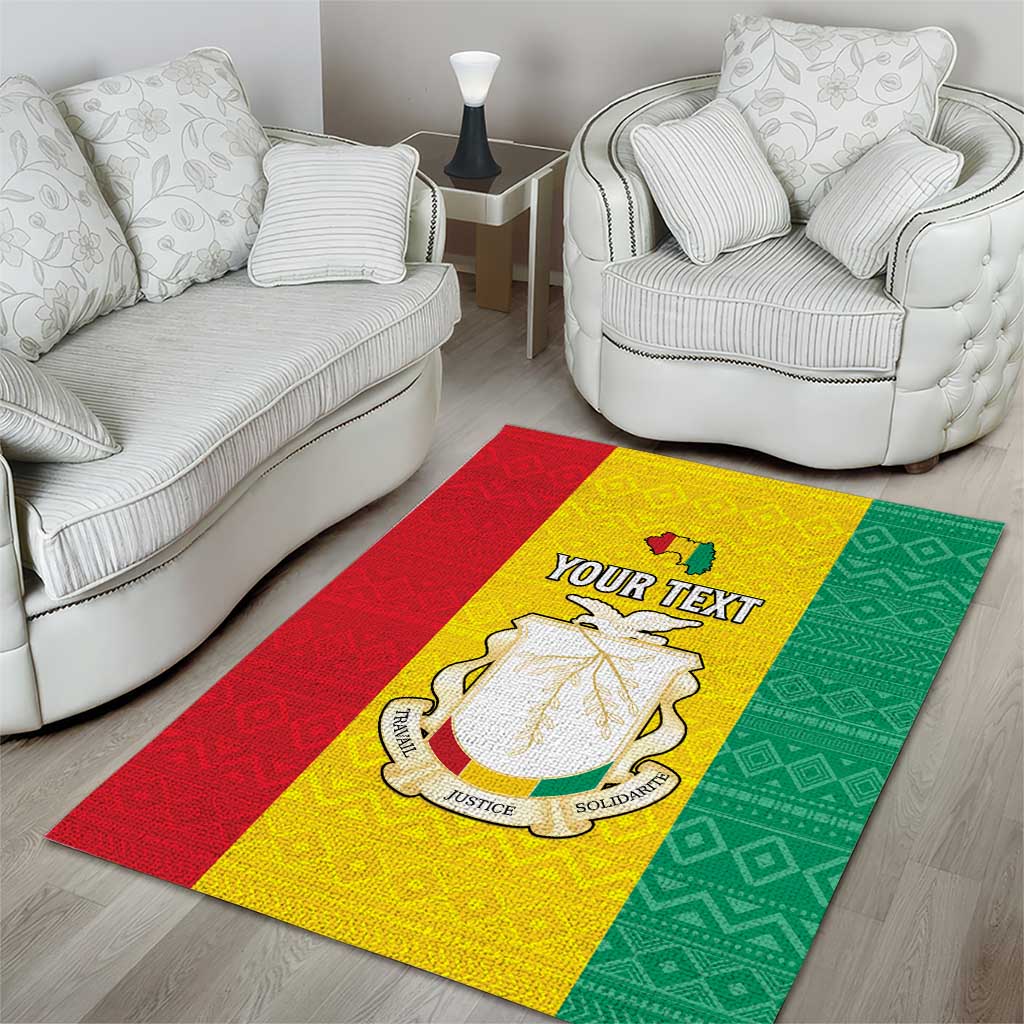 Personalised Guinea Area Rug Coat Of Arms Flag Style