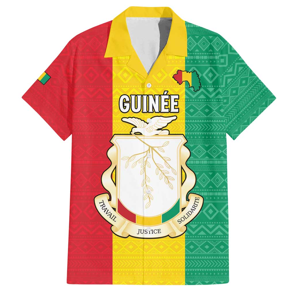 Personalised Guinea Family Matching Long Sleeve Bodycon Dress and Hawaiian Shirt Coat Of Arms Flag Style