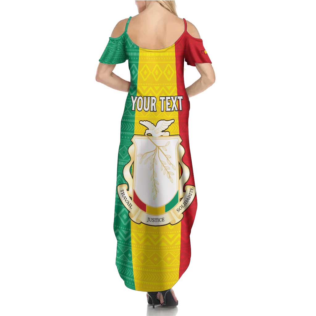 Personalised Guinea Family Matching Summer Maxi Dress and Hawaiian Shirt Coat Of Arms Flag Style