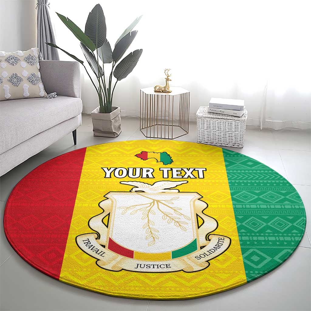 Personalised Guinea Round Carpet Coat Of Arms Flag Style