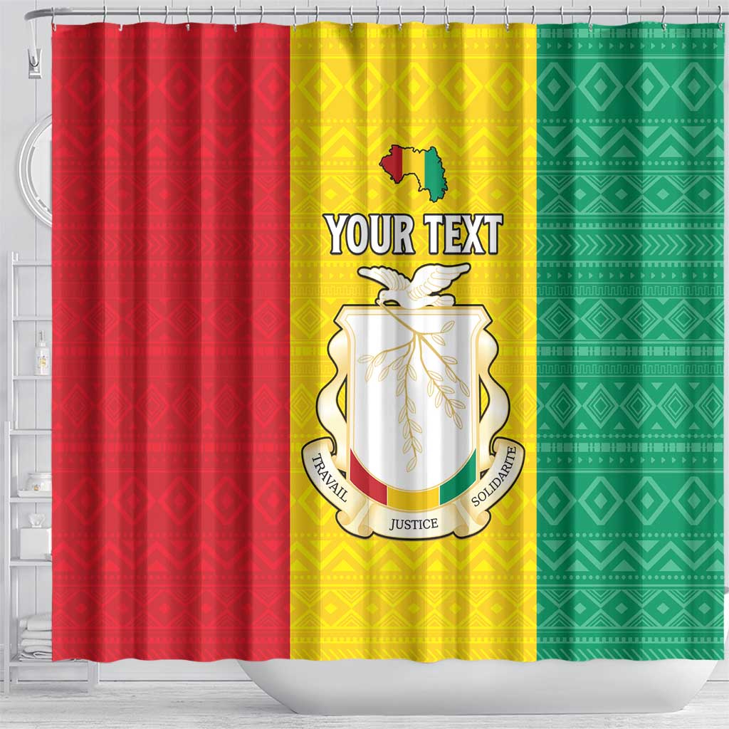 Personalised Guinea Shower Curtain Coat Of Arms Flag Style