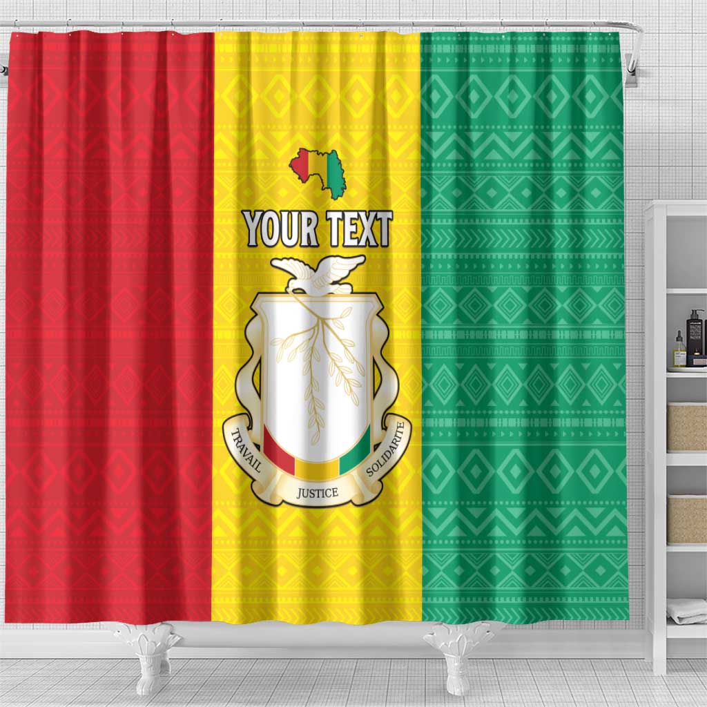 Personalised Guinea Shower Curtain Coat Of Arms Flag Style