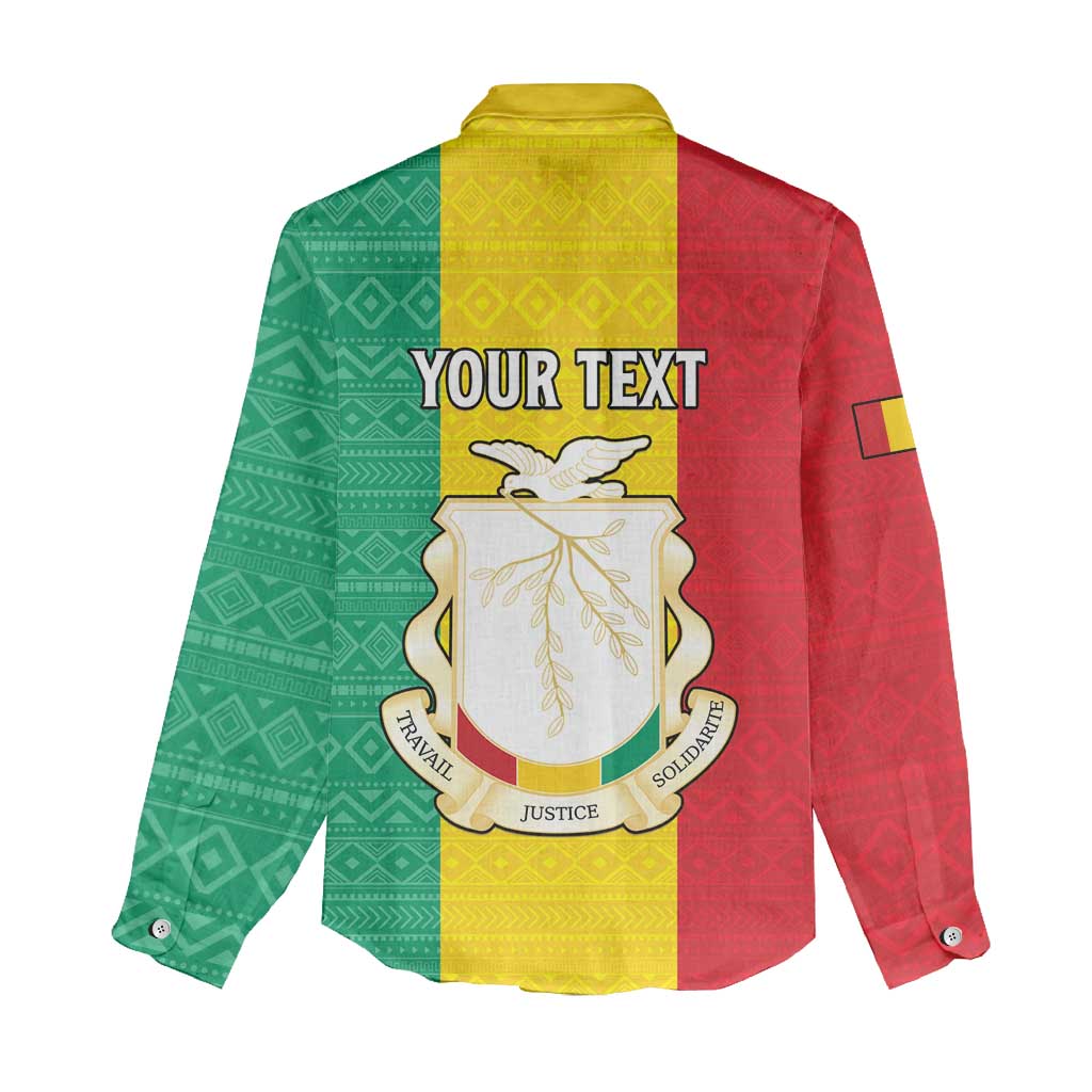 Personalised Guinea Women Casual Shirt Coat Of Arms Flag Style