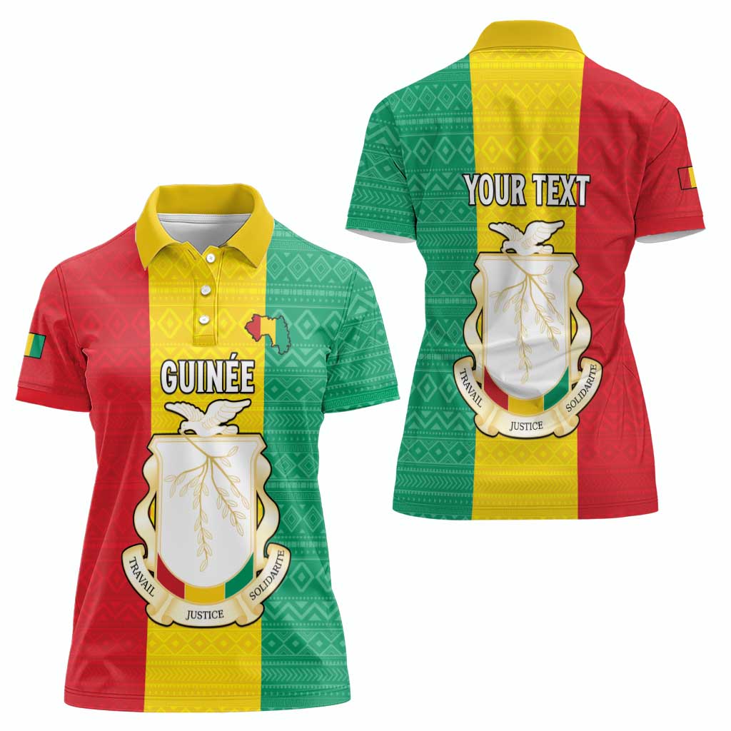 Personalised Guinea Women Polo Shirt Coat Of Arms Flag Style