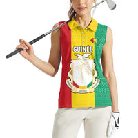 Personalised Guinea Women Sleeveless Polo Shirt Coat Of Arms Flag Style