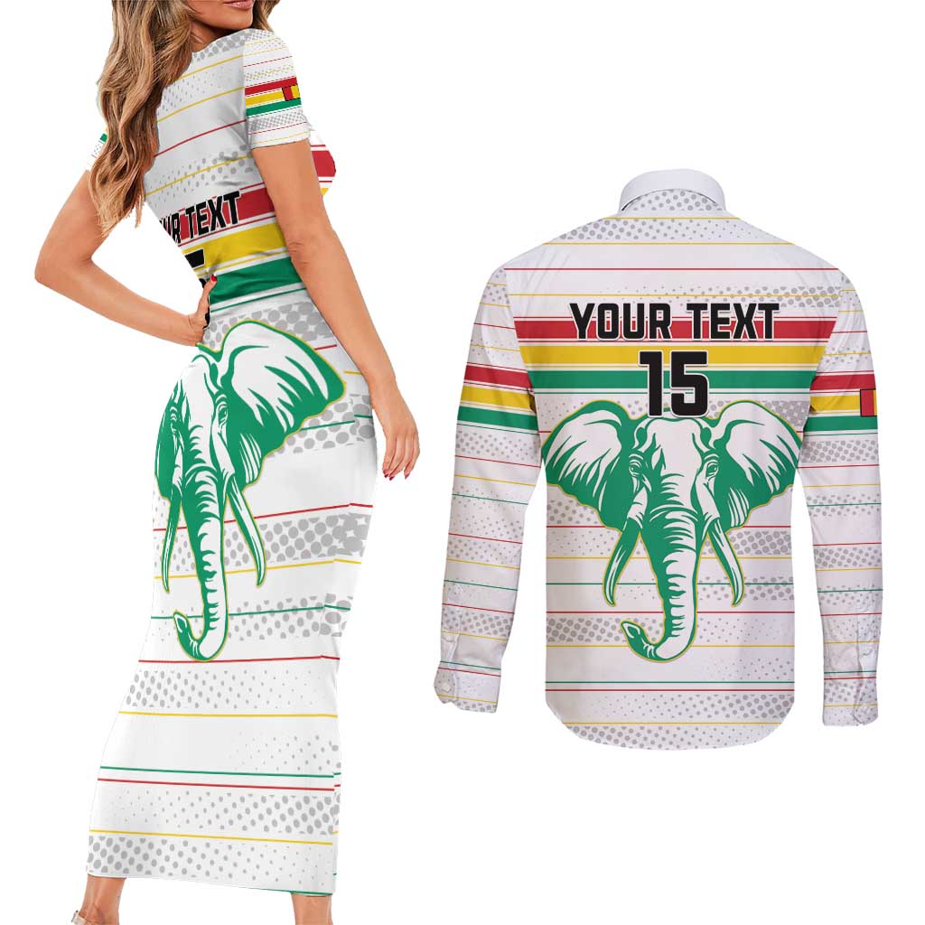 Custom Guinea Football Couples Matching Short Sleeve Bodycon Dress and Long Sleeve Button Shirt Go Champions