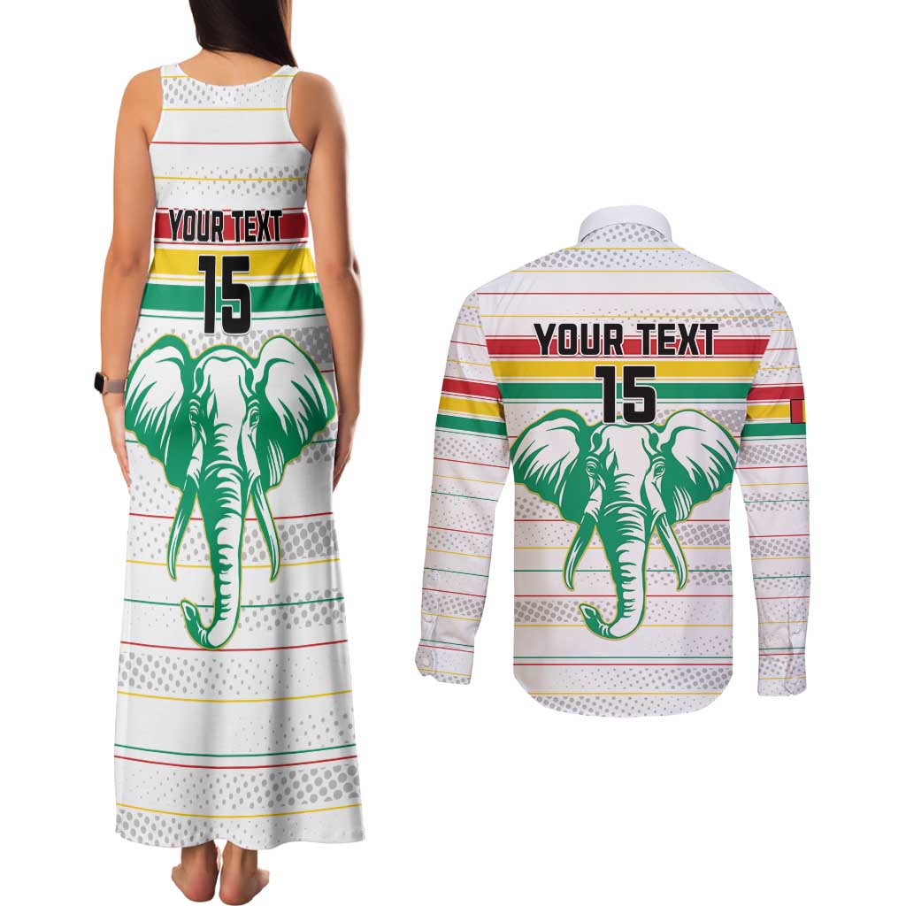 Custom Guinea Football Couples Matching Tank Maxi Dress and Long Sleeve Button Shirt Go Champions