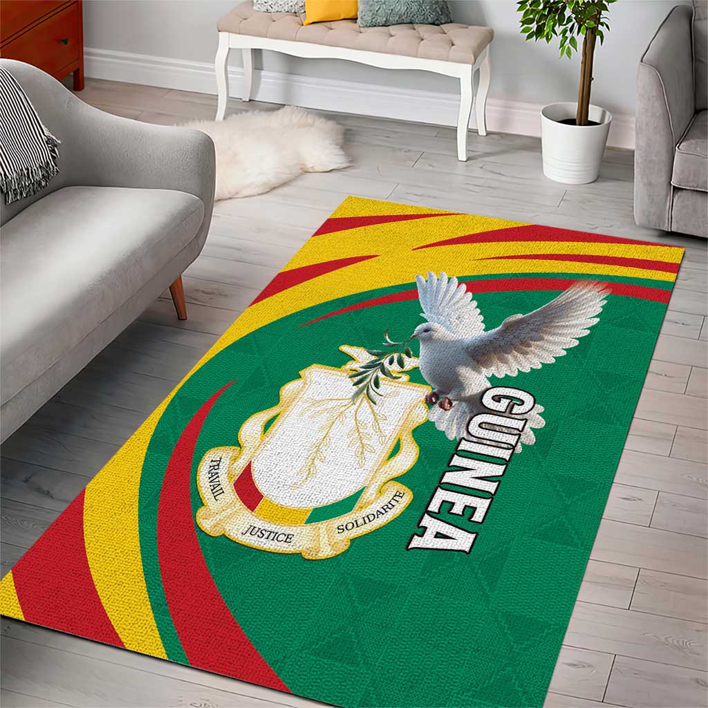 Guinea-Conakry Area Rug Coat Of Arms With Pigeon