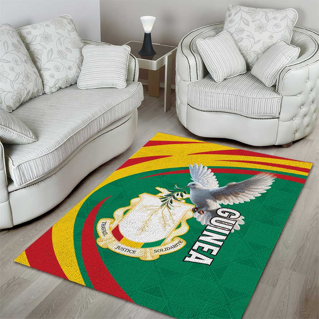 Guinea-Conakry Area Rug Coat Of Arms With Pigeon