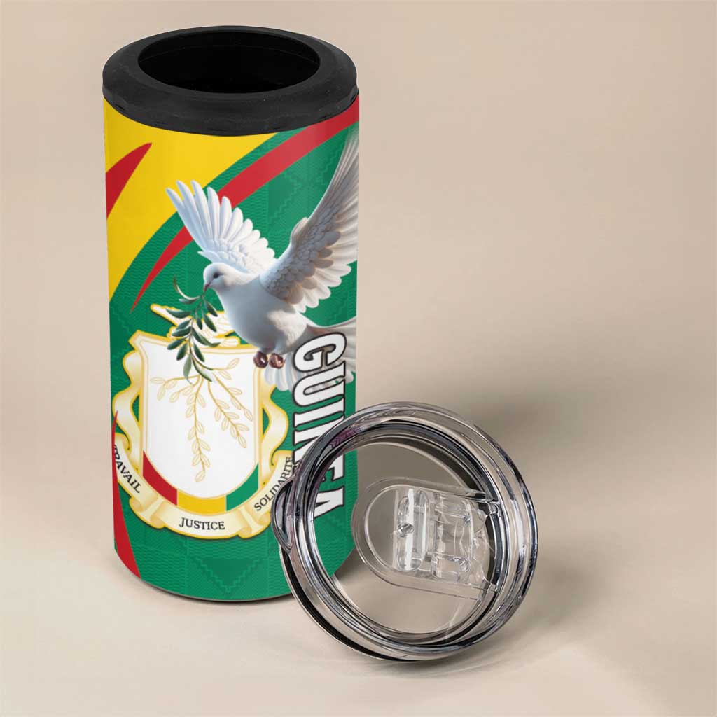 Guinea-Conakry 4 in 1 Can Cooler Tumbler Coat Of Arms With Pigeon