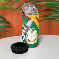 Guinea-Conakry 4 in 1 Can Cooler Tumbler Coat Of Arms With Pigeon