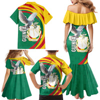 Guinea-Conakry Family Matching Mermaid Dress and Hawaiian Shirt Coat Of Arms With Pigeon