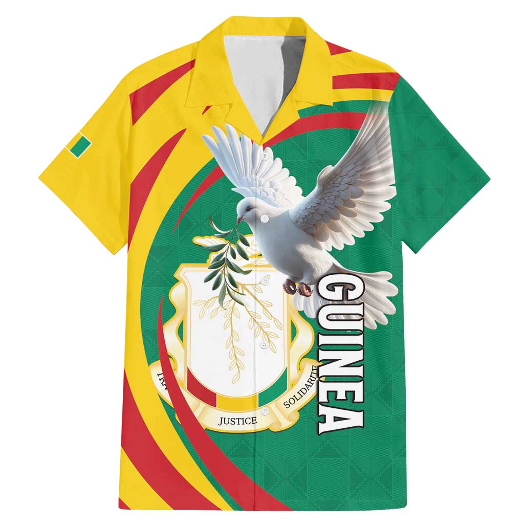Guinea-Conakry Family Matching Mermaid Dress and Hawaiian Shirt Coat Of Arms With Pigeon