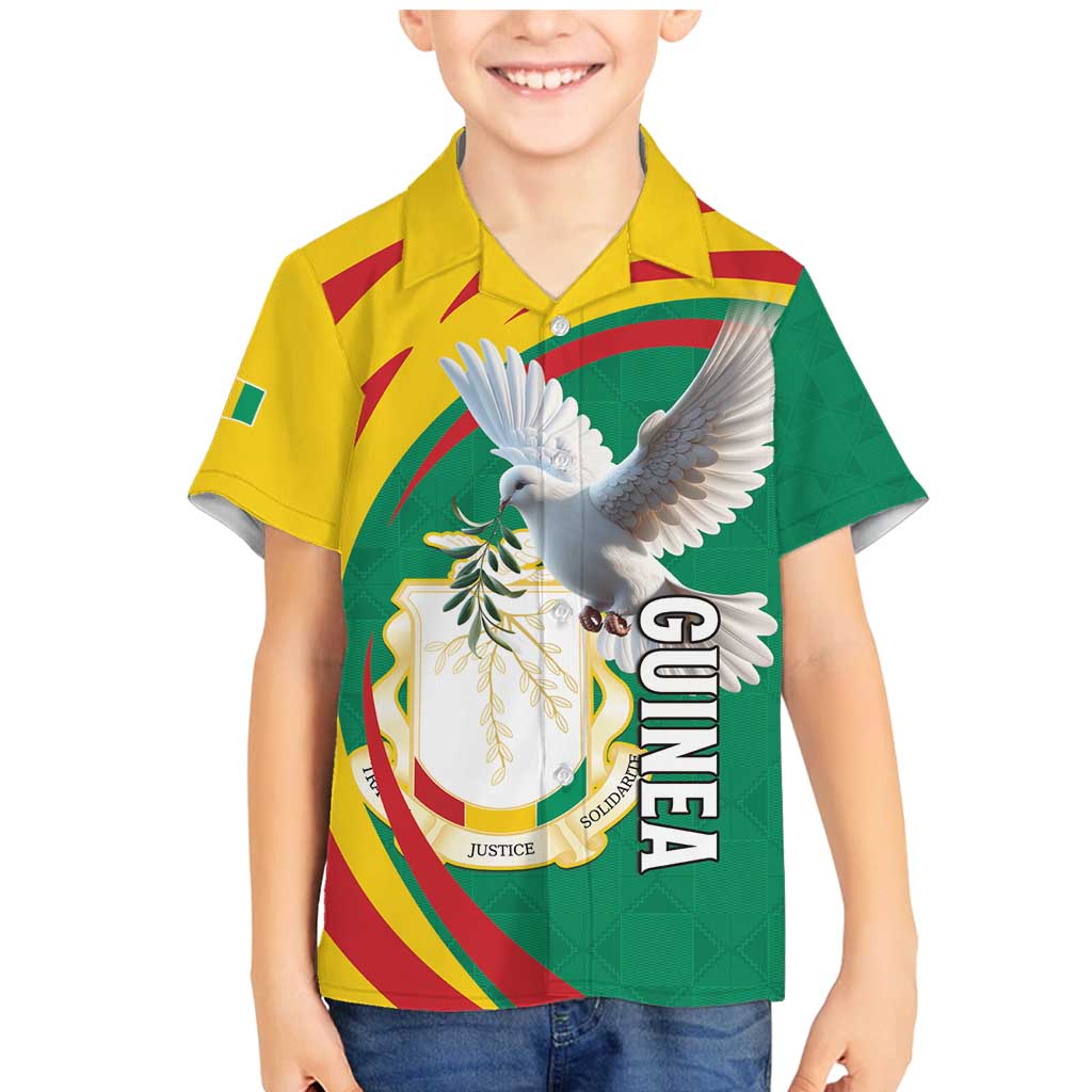 Guinea-Conakry Family Matching Mermaid Dress and Hawaiian Shirt Coat Of Arms With Pigeon