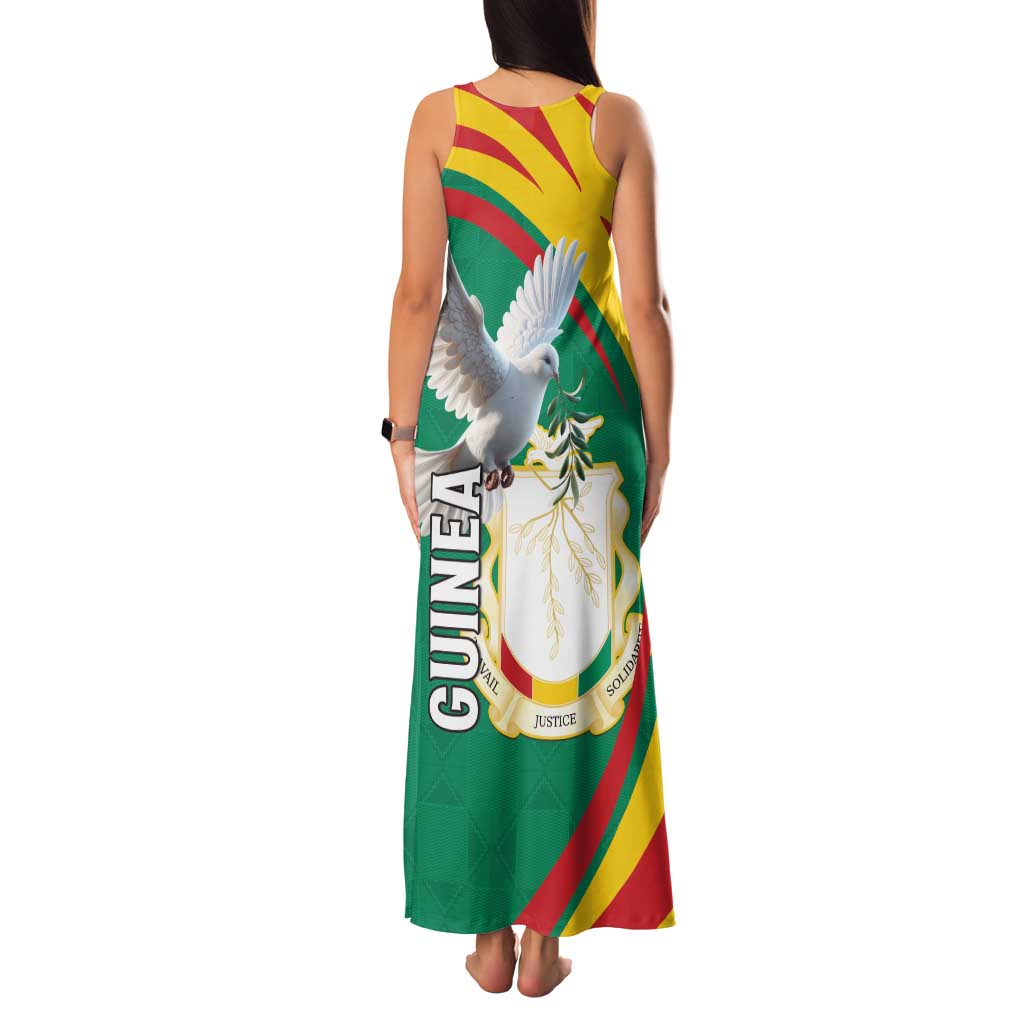 Guinea-Conakry Family Matching Tank Maxi Dress and Hawaiian Shirt Coat Of Arms With Pigeon