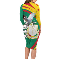 Guinea-Conakry Long Sleeve Bodycon Dress Coat Of Arms With Pigeon