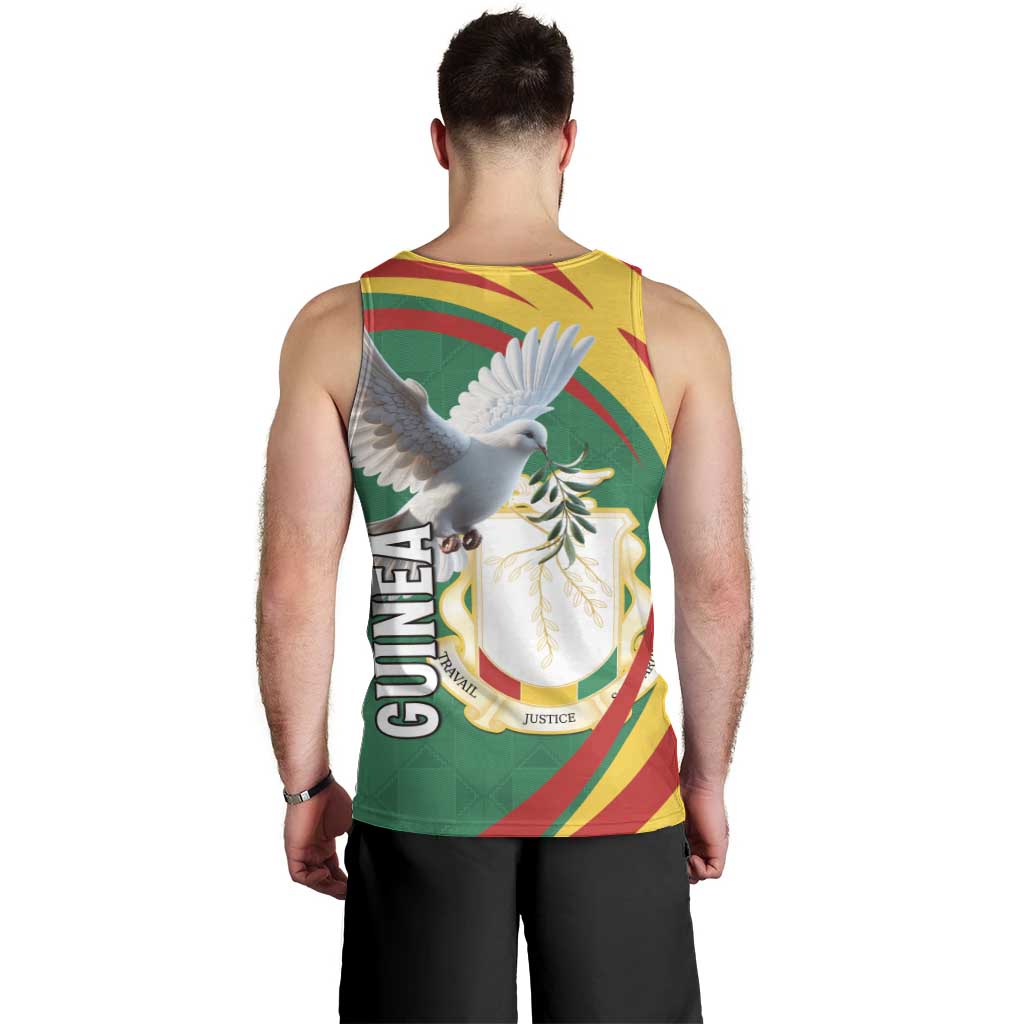 Guinea-Conakry Men Tank Top Coat Of Arms With Pigeon