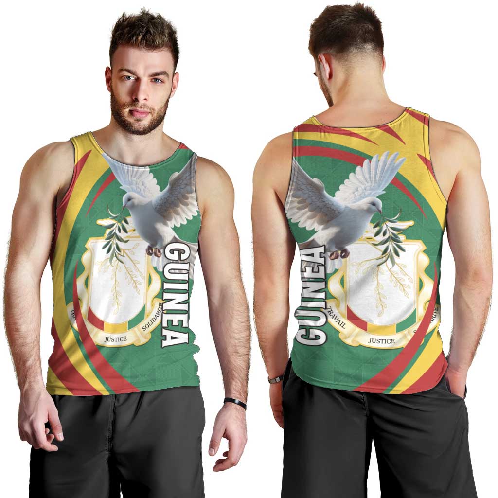 Guinea-Conakry Men Tank Top Coat Of Arms With Pigeon