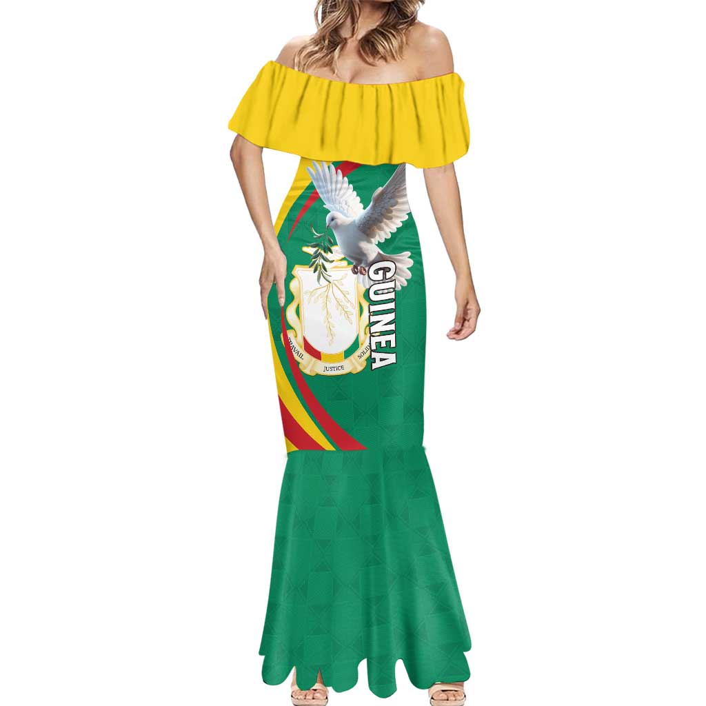 Guinea-Conakry Mermaid Dress Coat Of Arms With Pigeon