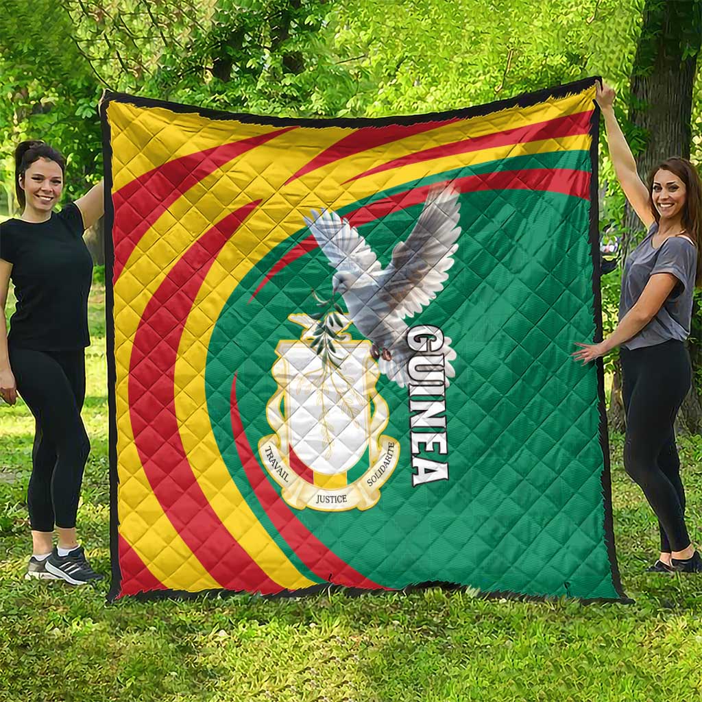 Guinea-Conakry Quilt Coat Of Arms With Pigeon