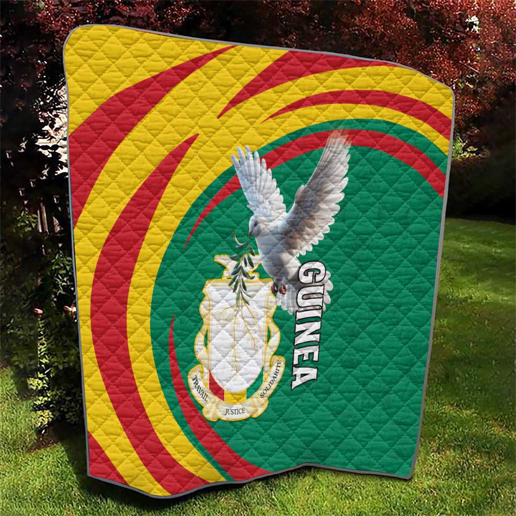 Guinea-Conakry Quilt Coat Of Arms With Pigeon