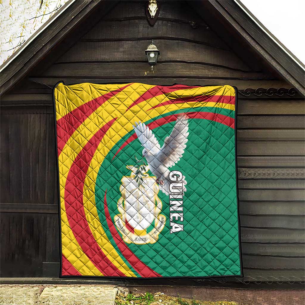 Guinea-Conakry Quilt Coat Of Arms With Pigeon