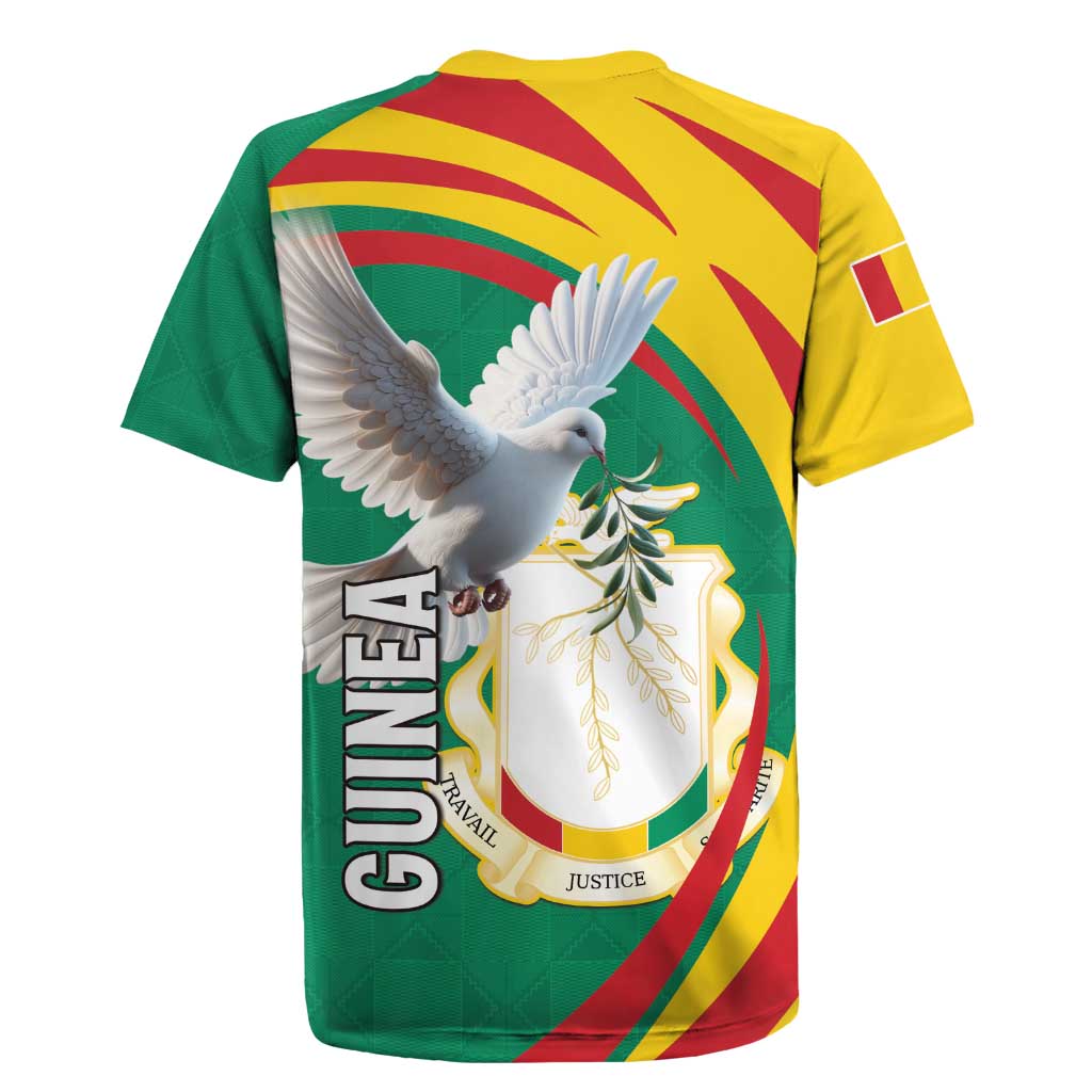 Guinea-Conakry Rugby Jersey Coat Of Arms With Pigeon