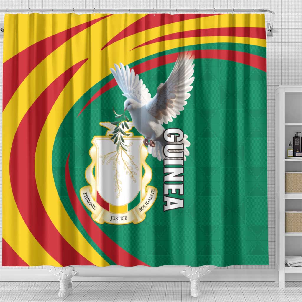 Guinea-Conakry Shower Curtain Coat Of Arms With Pigeon