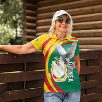Guinea-Conakry Women Polo Shirt Coat Of Arms With Pigeon