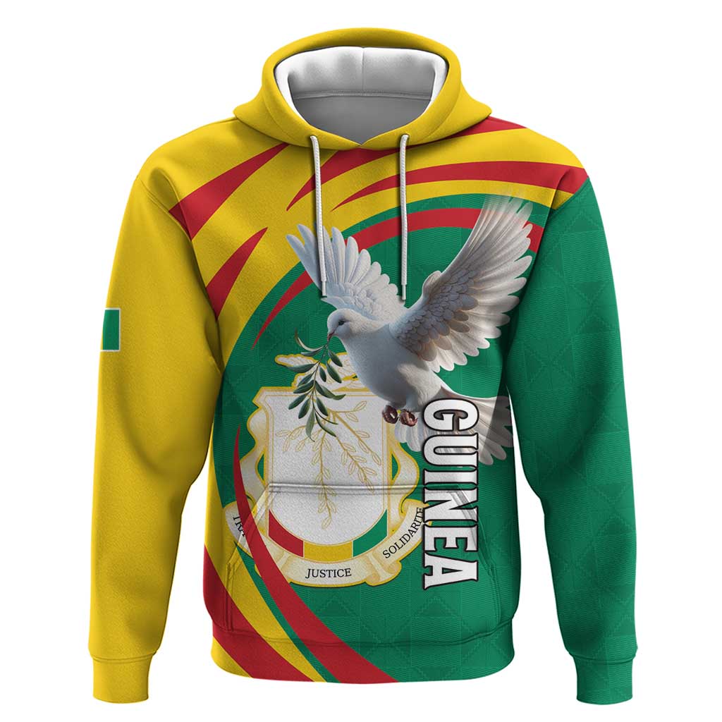 Guinea-Conakry Zip Hoodie Coat Of Arms With Pigeon