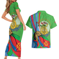 Eritrea Independence Day Couples Matching Short Sleeve Bodycon Dress and Hawaiian Shirt 24th May