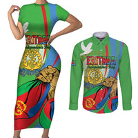 Eritrea Independence Day Couples Matching Short Sleeve Bodycon Dress and Long Sleeve Button Shirt 24th May