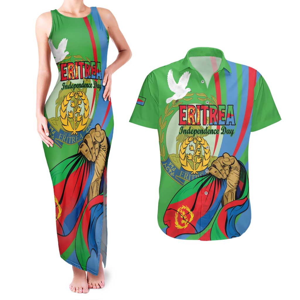 Eritrea Independence Day Couples Matching Tank Maxi Dress and Hawaiian Shirt 24th May