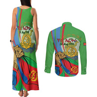 Eritrea Independence Day Couples Matching Tank Maxi Dress and Long Sleeve Button Shirt 24th May