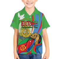Eritrea Independence Day Family Matching Off Shoulder Maxi Dress and Hawaiian Shirt 24th May