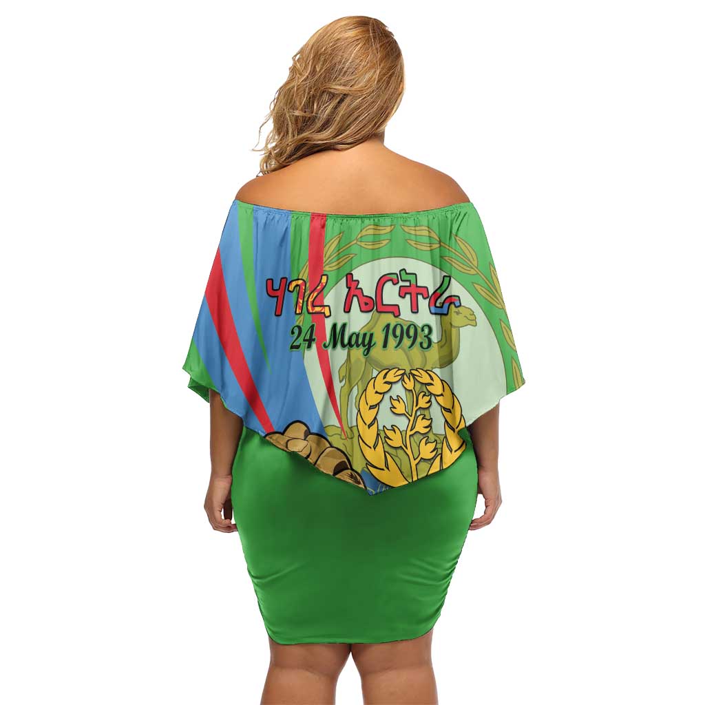 Eritrea Independence Day Family Matching Off Shoulder Short Dress and Hawaiian Shirt 24th May