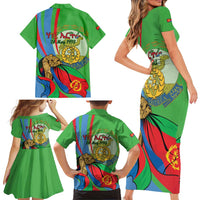 Eritrea Independence Day Family Matching Short Sleeve Bodycon Dress and Hawaiian Shirt 24th May