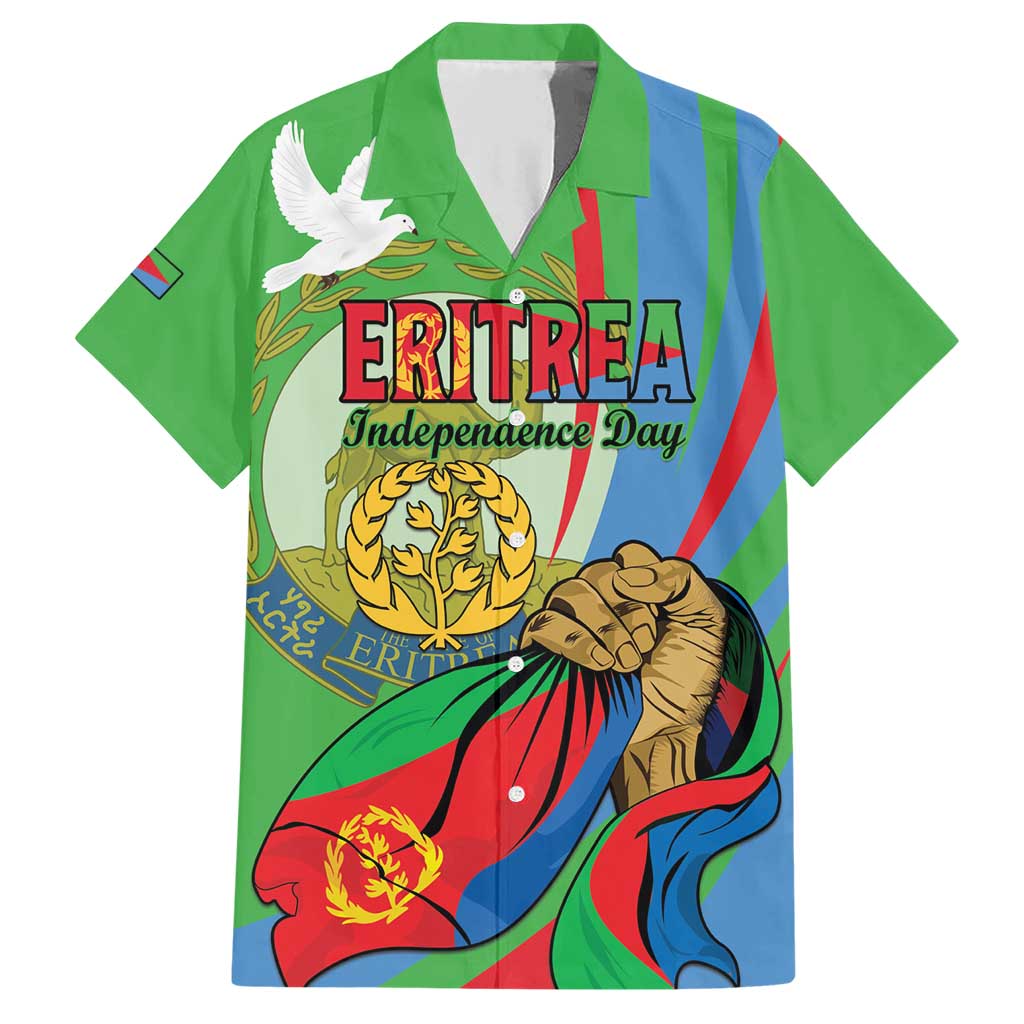 Eritrea Independence Day Family Matching Short Sleeve Bodycon Dress and Hawaiian Shirt 24th May