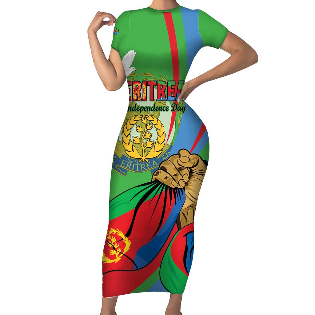 Eritrea Independence Day Family Matching Short Sleeve Bodycon Dress and Hawaiian Shirt 24th May