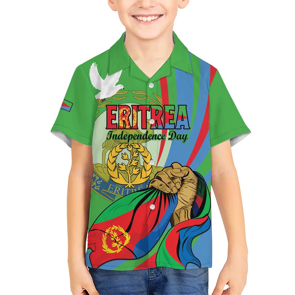 Eritrea Independence Day Family Matching Short Sleeve Bodycon Dress and Hawaiian Shirt 24th May
