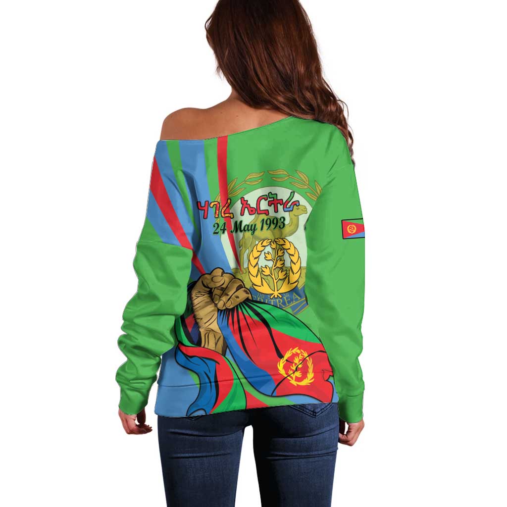 Eritrea Independence Day Off Shoulder Sweater 24th May