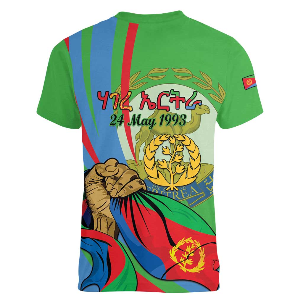 Eritrea Independence Day Women V-Neck T-Shirt 24th May