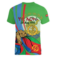 Eritrea Independence Day Women V-Neck T-Shirt 24th May