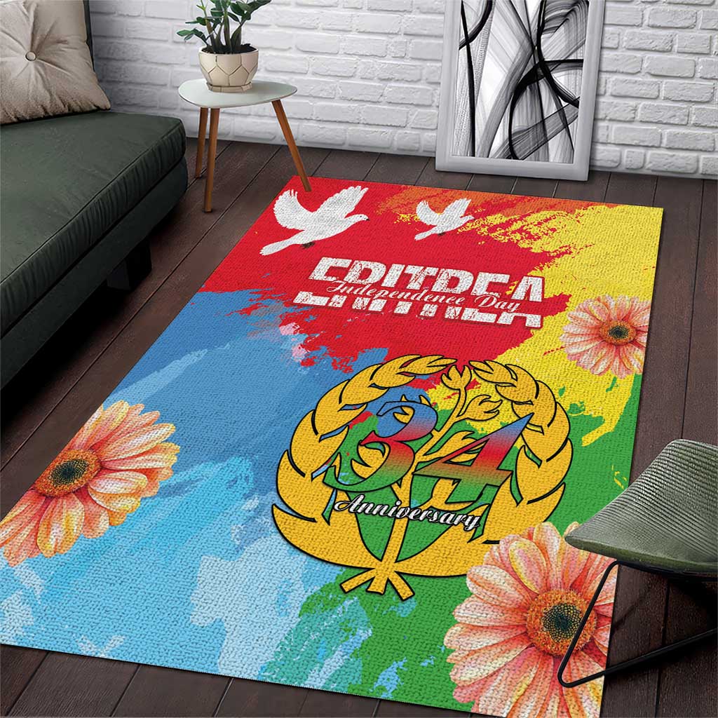 Personalised Eritrea Independence Day Area Rug Grunge Style