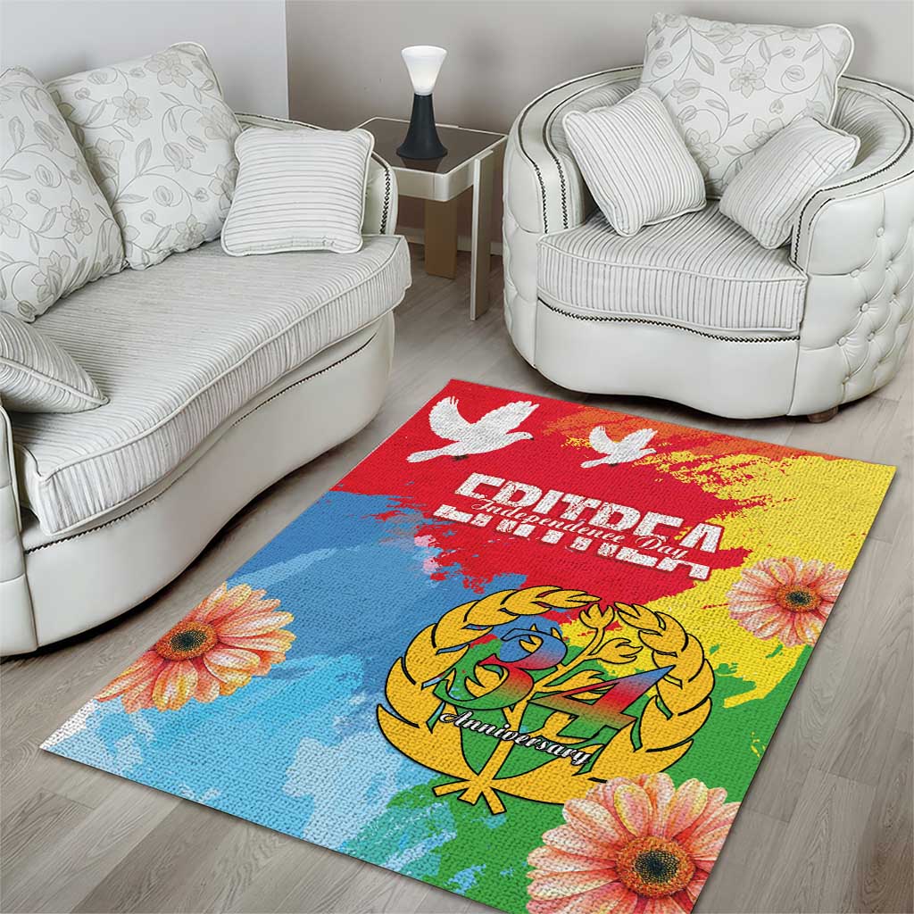 Personalised Eritrea Independence Day Area Rug Grunge Style